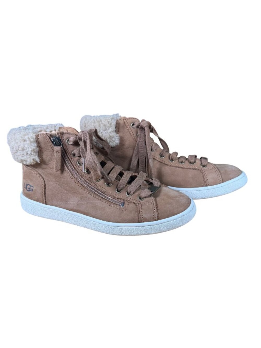 Ugg Olive High-Top Lace-Up Shoes Women's Size 9.5 in Tan - EUC!